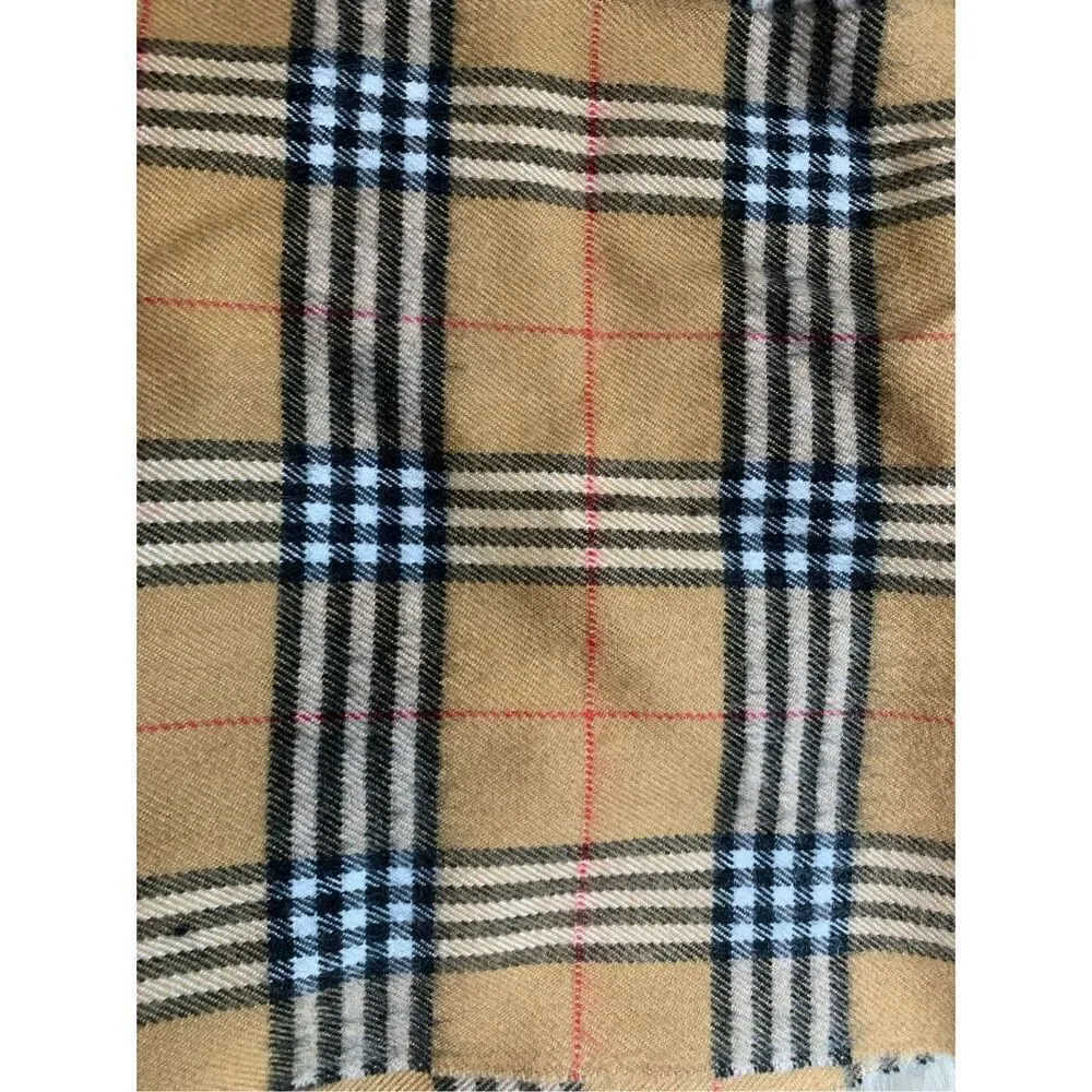Brown Red Black Plaid Style Cashmere Scarf